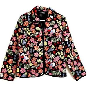 Requirements Jacket Quilted Floral Full Zip